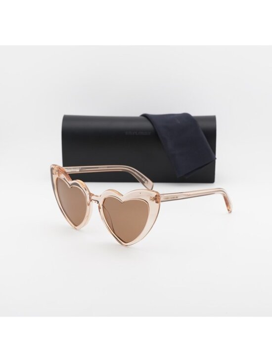 Saint Laurent SL181 LOU LOU 020 Sunglasses Nude Heart Frame, Brown Lenses main image 5